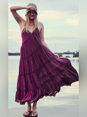NWT FREE PEOPLE FREE EST HORIZON MAXI DRESS GRAPE ESCAPE